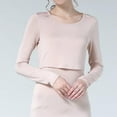 thumbnail image 7 of Leesechin Maternity Shirts V-Neck Long Sleeve Bandage Solid Color Breast-Feeding Pregnant Nursing Blouse Tops, 7 of 7