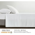 thumbnail image 5 of Chezmoi Collection Charisma Tencel Modal Blend Bed Sheets California King Size 4-Piece Sheet Set White - Soft and Cozy Lightweight Breathable 15" Deep Pocket Cooling Sheets, 5 of 8