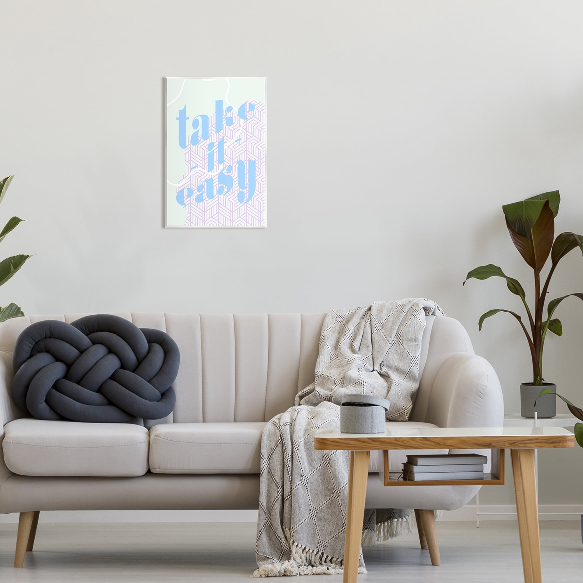 Stupell Industries Take It Easy Pastel Geometric Religious Painting Unframed Art Print Wall Art