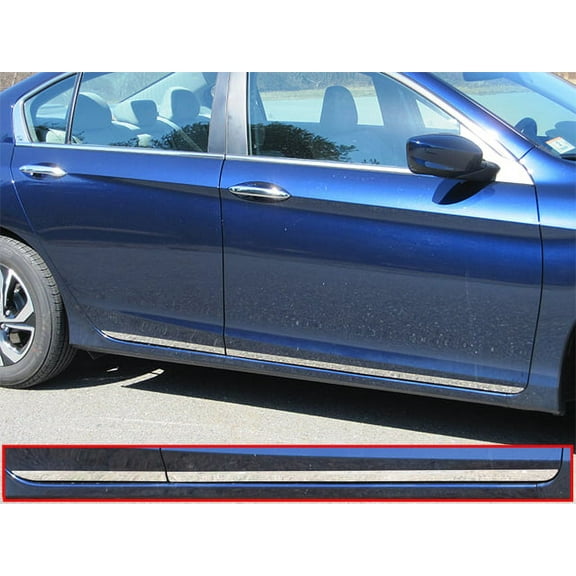 Stainless Steel Rocker Panel Trim 4Pc Fits 2016-2017 Honda Accord TH16281 QAA