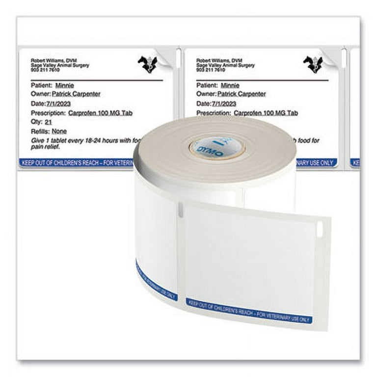 Veterinary Prescription Labels for LabelWriter Label Printers, 2.75 x 2.12, Black/White, 400 Labels/Roll, 6 Rolls/Pack Veterinary Prescription Labels for LabelWriter Label Printers, 2.75 x 2.12, Black/White, 400 Labels/Roll, 6 Rolls/Pack