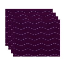 Simply Daisy, 18 x 14 Inch Harlequin Stripe Geometric Print Placemat (set of 4), Purple