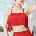 thumbnail image 2 of fenteer Women Tassels Fringe Dance Top Belly Dance Top for Club Masquerade Carnivals Red Color L, 2 of 8