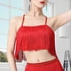 thumbnail image 2 of Top con flecos latinos y borlas para mujer, camiseta sin mangas moderna para dama, perfecta para carnaval Color rojo L, 2 of 9