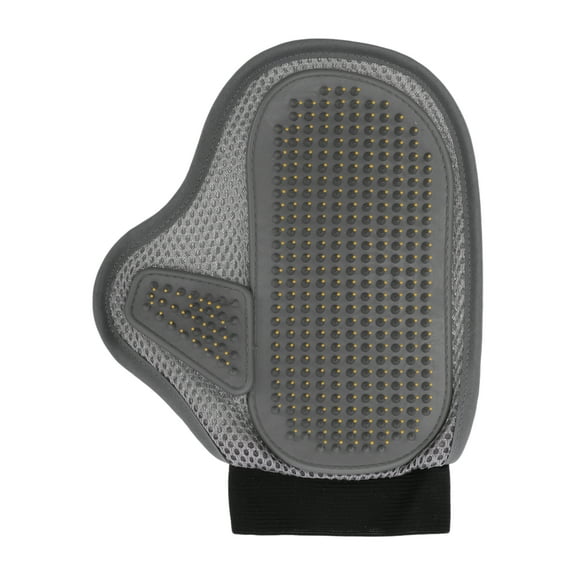 Unique Bargains 1 Pc Steel Needle Pet Grooming Gloves for Bathroom Pet Store Gray TPR Mesh