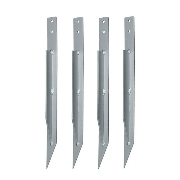Pack of 4 Fence Post Repair - Upgraded Fence Post Anchor Ground Spike for Repair Tilted/Broken Wood Fence Post