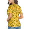 thumbnail image 3 of Vsdgher Yellow Limes Women Shirts V Neck Short Sleeve Tops T-Shirt Basic Tees, S to 3XLX-Large, 3 of 5