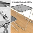 thumbnail image 4 of VINGLI Folding Acrylic Table and Chair Set Small TV Tray for Snack Dinner on Couch, Tiny Foldable Desk Writing Desk for Home Office for Small Spaces, 4 of 16