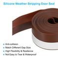 thumbnail image 3 of Uxcell 16.4Ft Weather Stripping Door Seal, 1-3/8"W Silicone Sealing Tape, Brown, 3 of 4