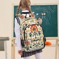 thumbnail image 7 of FORMRS Unisex School Backpack 17" Student Travel Bag with Laptop Compartment, Beige Floral, 7 of 7