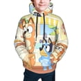 thumbnail image 4 of Saiise Unisex Kids Bluey Sweatshirt Boys Girls Hooded Kangaroo Pocket Pullover Hoodies-Large, 4 of 7