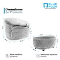 thumbnail image 4 of Sillón Giratorio Savoy con Taburete - Azúl Marino, 4 of 4