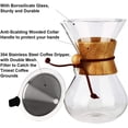thumbnail image 4 of JoalGfda 400ml New Juego de cafetera Pour Over, jarra de vidrio sin papel con filtro de acero inoxid, 4 of 5