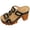 Black, variant on Platform Heels for Women Open Toe Lug Sole Slip on Sandals Cutout Leather Metal Decor Backless Pumps Dress Shoes White Size 7