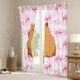 thumbnail image 3 of Erosebridal Kids Kawaii Capybara With Bubble Tea Blackout Curtains Set of 2 (52x84 Each),Boys Girls Cute Ribbon Bow Geometric Plaid Window CurtainsBreathable Home Decor, 3 of 6