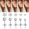 thumbnail image 2 of UHIBROS Silver Ball Earrings Hypoallergenic Studs Earrings 316L Surgical Stainless Steel Earrings 5 Pairs Assorted Sizes(4mm-8mm), 2 of 6