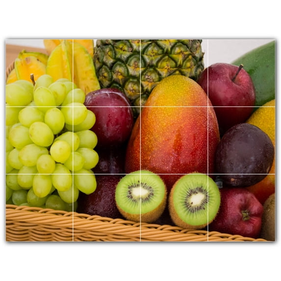 Picture-Tiles.com: Fruit Ceramic Tile Wall Mural WAL500676-43M. 24"W x 18"H using (12) 6" x 6" Ceramic Tiles-Satin Finish