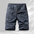 thumbnail image 2 of Shorts de Course pour Hommes Taille Élastique Jambe Droite Extérieur Décontracté Bermuda Cargo Gris 36, 2 of 4