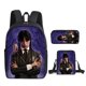 thumbnail image 1 of 2023 Nuevo Miércoles Addams Mochila De Escuela Primaria Bolsa De Mensajero Bolígrafo Conjunto De Tres Piezas DIY, 1 of 4