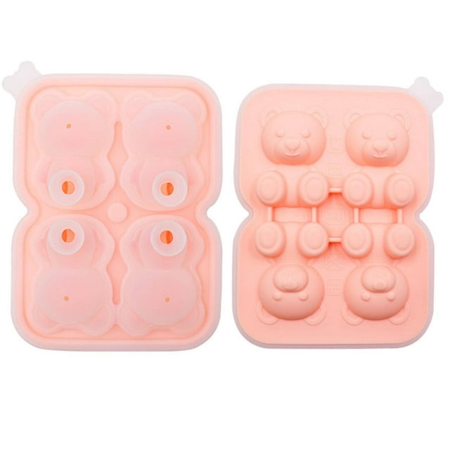 Moldes de cubitos de hielo de silicona con forma de oso, reutilizables, divertidos y bonitos, para café, whisky, cócteles y vino