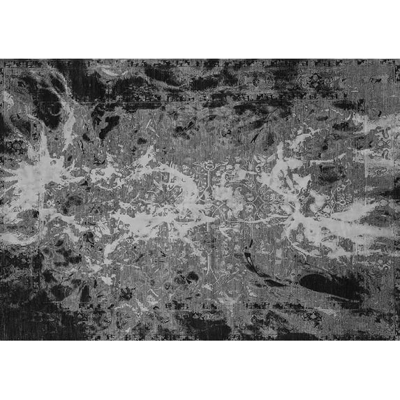 Ahgly Company Indoor Rectangle Oriental Gray Industrial Area Rugs, 4' x 6'