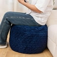 thumbnail image 2 of Round Pouf Ottoman 20 x 20 x 14 Inches Boho Poof Home Decor Floor Pouffe Ottoman Foot Rest for Couch Sofa Bean Bag Chairs Living Room Bedroom (Dark Blue), 2 of 17