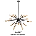 thumbnail image 2 of 54" Sputnik Chandelier 18-Light Modern Ceiling Light Fixture, Black and Gold, 2 of 11