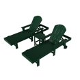 thumbnail image 3 of WestinTrends 3 Piece Adirondack Poly Reclining Chaise Lounge With Arms & Wheels, Dark Green, 3 of 5