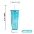 thumbnail image 2 of Vaso Textura cadena doble pared 700 ml con popote Tornasol Azul, 2 of 8