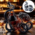 thumbnail image 6 of Luckky Artistic Octopus Wine Bottle Decanter,350ml Borosilicate Glass Liquor Bottle,3D Deep Sea Tentacle Sculpture,Unique Collectible Bar Home Decor Gift for Marine Lovers Men, 6 of 9