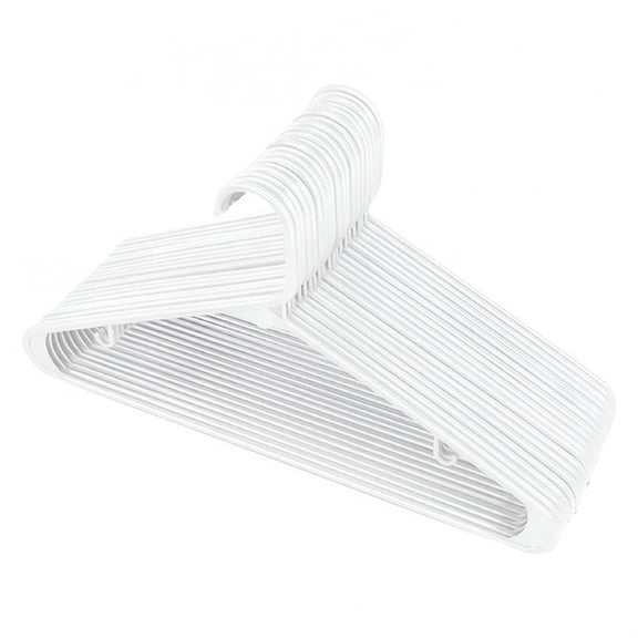 LAMIRO White Plastic Hangers,Clothing Hangers with Non-Slip Hooks Ideal for Everyday Standard Use Coats,Pants,Dress