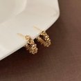 thumbnail image 2 of Pendientes de metal con diseño de nicho de arte de coliflor con aguja de plata S925 p, 2 of 4