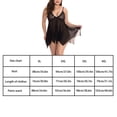 thumbnail image 4 of Ropa de dormir sexy para mujer T-thongs Malla Vestido de encaje floral Ropa de dormir, Negro, 4XL sidaley XX000049-22, 4 of 7
