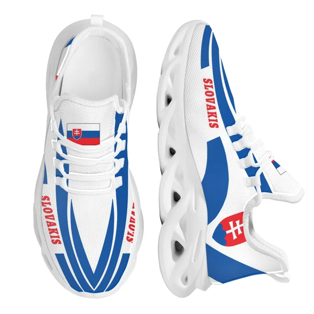 Zapatos deportivos ligeros para exteriores, a prueba de golpes, con diseño de bandera de Eslovaquia, zapatos de plataforma con bandera para mujer, zapatos de punto para mujer