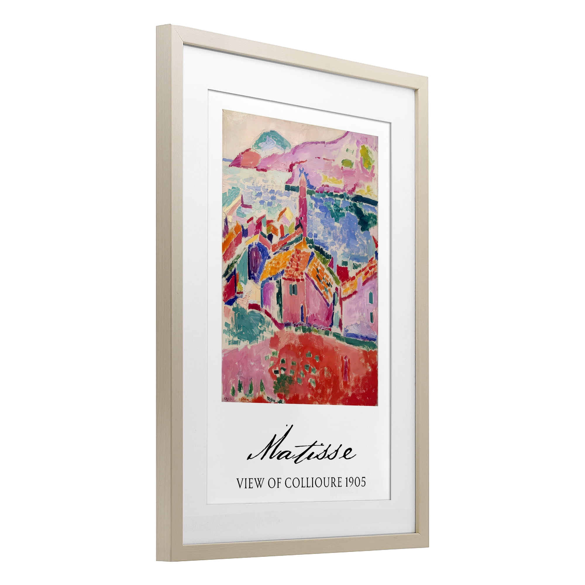 View Of Collioure Birch Framed Print Under Glass, design by Vintage Hustle
