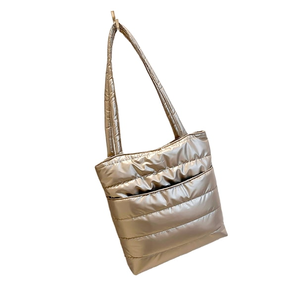 Elegant Cotton Padded Handbag with Multiple Compartments Quilted Shoulder Bag