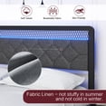 thumbnail image 2 of Walsunny Full Bed Frame with Led Light and 2 Drawers Metal Platform Bed with Button Tufted Headboard Strong Metal Slats, 2 of 9