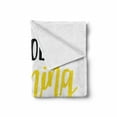 thumbnail image 2 of Wording Soft Flannel Fleece Throw Blanket, Morning Sunshine Hand-Drawn Calligraphy with Sunrise Sketch, Cozy Plush for Indoor and Outdoor Use, 70" x 90", Black Yellow and White, by Ambesonne, 2 of 6