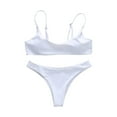 thumbnail image 4 of TEVEQ Set Brazilian Bandeau Women Up Swimsuit Bikini Swimwear Beachwear Bikinis Set Swim Suits for Women 2025 Bikini Sets for Women Bathing Suit for Women Bikini 2025 New Triangle Bikini Sets White S, 4 of 5