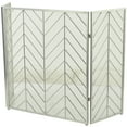 thumbnail image 5 of DecMode 52" x 31" Silver Metal Foldable Mesh Netting 3 Panel Geometric Fireplace Screen with Chevron Pattern, 1-Piece, 5 of 7