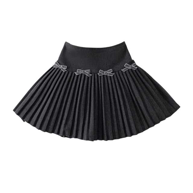 Odeerbi Falda Plisada de Lana de Invierno de Niñas Color Sólido Falda Uniforme de La Escuela de Cintura Alta Con Pantalones Cortos Incorporados