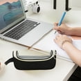 thumbnail image 6 of Large Capacity Pencil Case, Multi Compartment Fabric Organizer with Zipper for Sch-ool Supplies, College Stu-dents, Black, 6 of 6