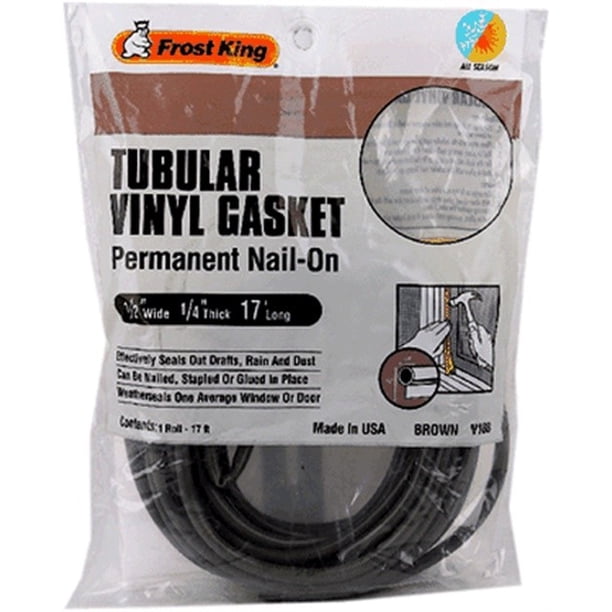 V18bh 1/2"X1/4"X17' Tubular Vinyl Gasket Weather Strip Brown Walmart
