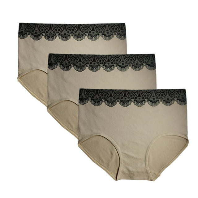 FEM Women's Underwear Seamless Full Brief Panties - 3 Pack