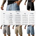 thumbnail image 3 of cfhntfmh Linen Cargo Pants for Men Summer Casual Drawstring Elastic Waist Shorts Loose Fit Bermuda Shorts Streetwear, 3 of 7