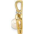 thumbnail image 2 of 14K Yellow Gold Fw Cultured Pearl And Diamond Heart Pendant (17 X 10) Made In India xbs495, 2 of 5
