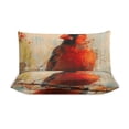thumbnail image 3 of 3 Pcs Soft Bedding Set, Includes 1 Duvet Cover with Zipper And 2 Pillow,Shams Red Bird Northern Cardinal King(102"×90"), 3 of 8