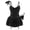 Black, variant on Ausing Womens Lingerie Sexy Ruffle Lace Up Babydoll Mini Dress Garter Belt Bow Tie Bodysuit with Panty Chemise Boudoir Nighty Black 2XL