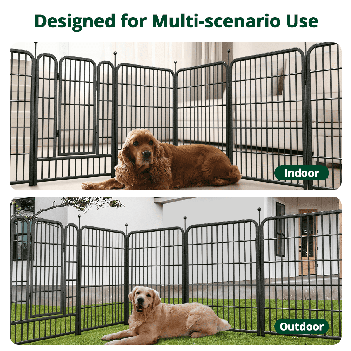 Caveen Dog Playpen 16 Panels 40Inch Heavy Duty Dog Pen Pet Fence Playpen Indoor Outdoor
