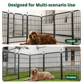 thumbnail image 3 of Outdoor Metal Dog Playpen with Doors, 40" Height, 8 Panels for Dogs, 3 of 9